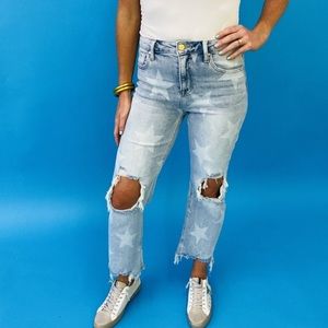 Risen star crop jeans